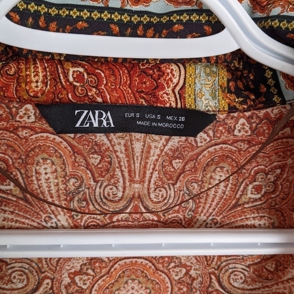 ZARA eastern print button up kimono tunic jacket size Small A8 - Picture 6 of 10
